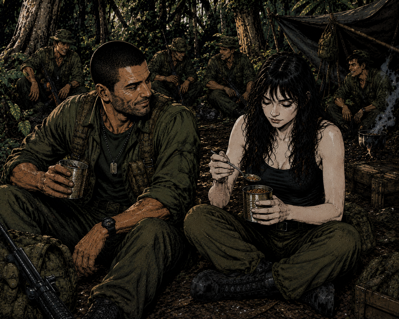 Maqroll, Aureliano Buendía y Rosario atravesando la selva